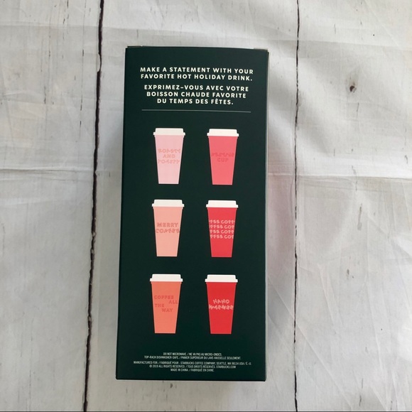 Starbucks Holiday 2019 Reusable Hot Cups Set OS Limited Edition NWT Gift 6 Cups - Picture 3 of 3